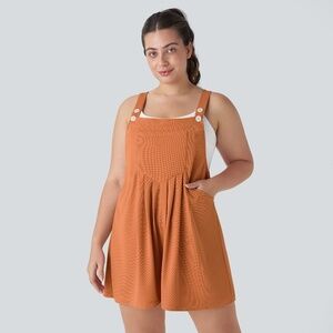 Halara XL Burnt Orange Pinafore Mini Dress Overall Style Athleisure